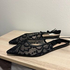 a new day Size 11 Black Lace Flats